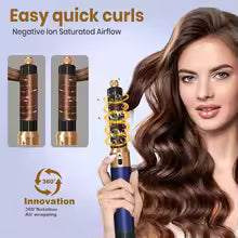 **6-in-1 Hair Dryer Brush Set – Ionic Hot Comb, Curler & Straightener Styler**