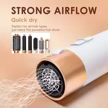 **6-in-1 Hair Dryer Brush Set – Ionic Hot Comb, Curler & Straightener Styler**
