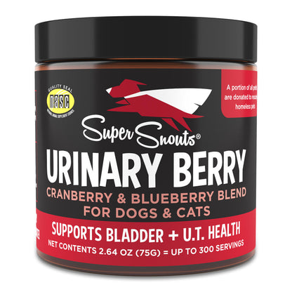Super Snouts® Urinary Berry Cranberry & Blueberry Blend – 75g | Supports Urinary Tract & Bladder Health in Dogs & Cats