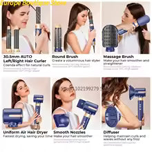 **7-in-1 High-Speed Ionic Hair Dryer Brush – Hot Air Styler with Diffuser & Auto Curler**
