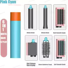 **6-in-1 Hot Air Hair Styler – Auto Curler, Straightening Brush & Hair Dryer**