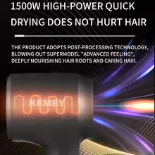 **Kemei 110,000 RPM Ionic Hair Dryer – 1500W Fast-Drying Blow Dryer with Magnetic Nozzle**