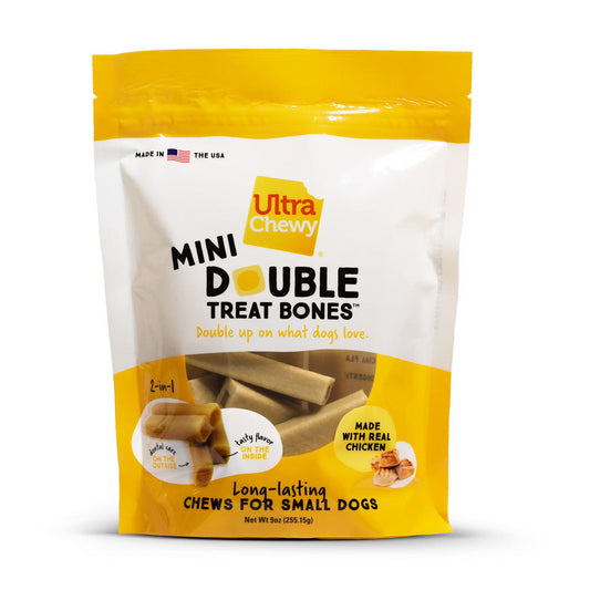 Ultra Chewy Chicken Mini Double Treat Bones™ Dental Dog Treats - 9 oz.
