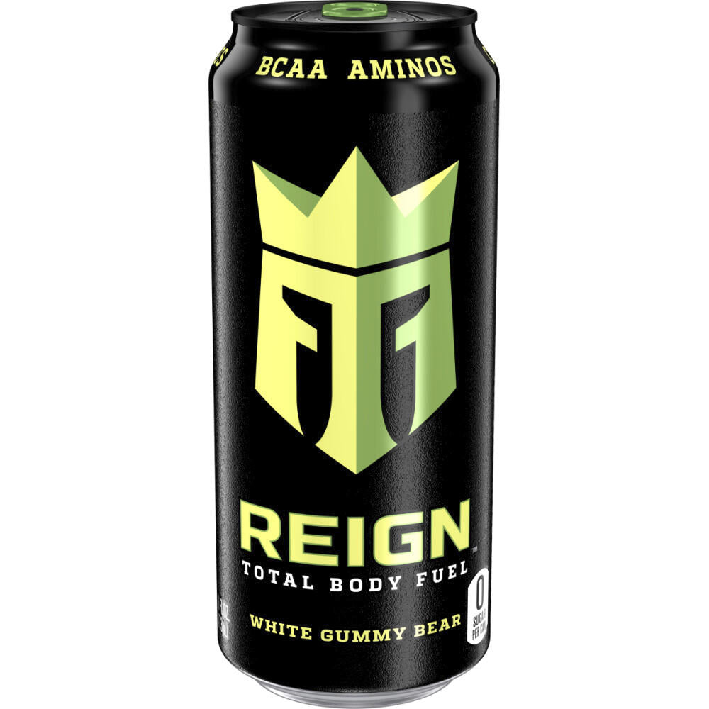 REIGN™ Total Body Fuel White Gummy Bear Energy Drink, 16 oz Can – Zero Sugar Performance Energy