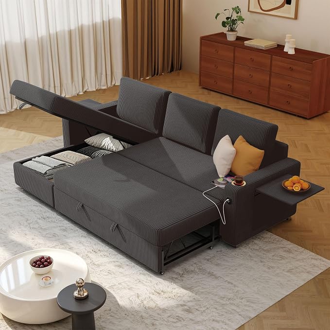 Ball & Cast® 80" L-Shaped Sleeper Sectional with Storage