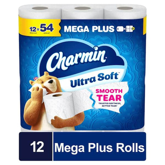 Ultra-Soft Bathroom Tissue – Smooth Tear, 18 Mega Plus Rolls