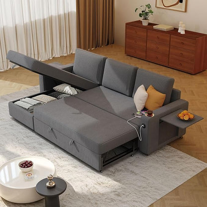Ball & Cast® 80" L-Shaped Sleeper Sectional with Storage