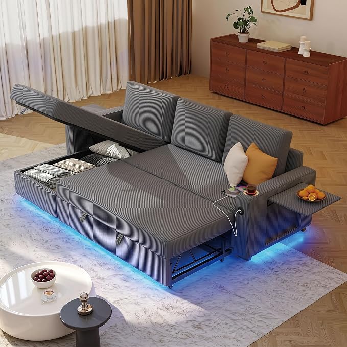 Ball & Cast® 80" L-Shaped Sleeper Sectional with Storage