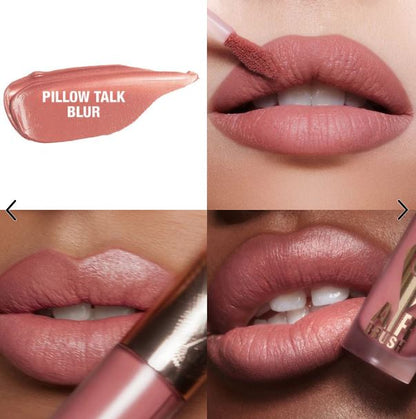 Airbrush Flawless Matte Lip Blur Liquid Lipstick – Long-Lasting, Soft-Focus Matte Lip Color- Pillow Talk Blur - pink nude