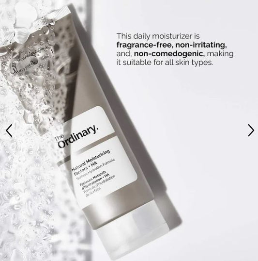 The Ordinary Natural Moisturizing Factors + Hyaluronic Acid – Daily Hydrating Moisturizer”