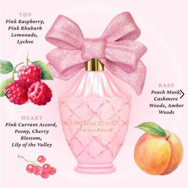 LoveShackFancy Sweetheart Eau de Parfum – Raspberry & Peach Perfume for Women