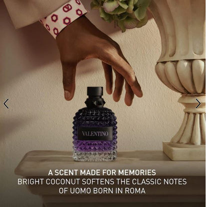 Valentino Uomo Born in Roma Purple Melancholia Eau de Toilette – Fresh Lavender Woody Fragrance for Men