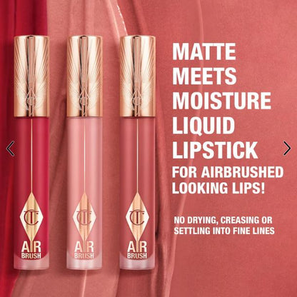 Airbrush Flawless Matte Lip Blur Liquid Lipstick – Long-Lasting, Soft-Focus Matte Lip Color- Pillow Talk Blur - pink nude