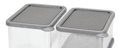 "Casanero 3-Pack Stackable Food Storage Containers – Charcoal, Space-Saving Design"