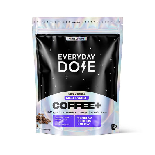 Everyday Dose Instant Mushroom Coffee - Mild Roast, Half Caff, 3.6 oz