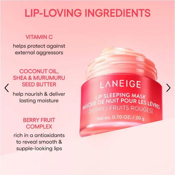 LANEIGE Overnight Lip Sleeping Mask for Deep Hydration & Smooth Lips-Color: Berry