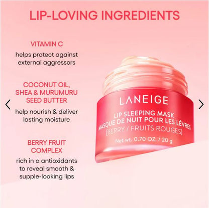 LANEIGE Overnight Lip Sleeping Mask for Deep Hydration & Smooth Lips-Color: Berry