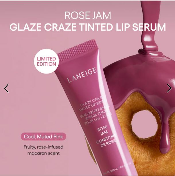 LANEIGE Glaze Craze Hydrating Tinted Lip Serum – emphasizes hydration-Color: Rose Jam - cool, muted pink