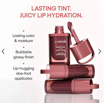 LANEIGE JuicePop Lip Tint – Nourishing, Lightweight Color & Shine-Color: K-Pop Pink - Cool Bright Pink
