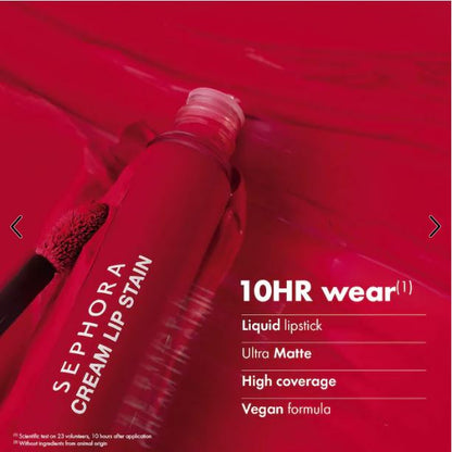 Long-Wear Cream Lip Stain Liquid Lipstick (10HR) – emphasizes longevity-Color: 01 Always Red - matte classic red