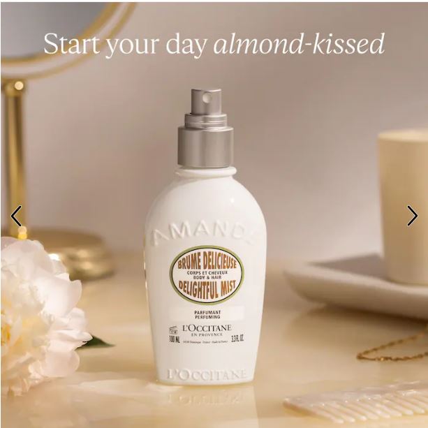 L’Occitane Almond Hair & Body Fragrance Mist – Soft, Nourishing Scent