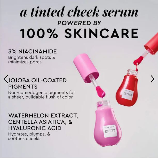 Glow Recipe Watermelon Glow Niacinamide Dewy Flush Brightening Serum Blush for Radiant, Hydrated Skin