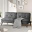Shintenchi Velvet Futon Sofa Bed – Foldable 2-in-1 Sleeper Couch (Black)