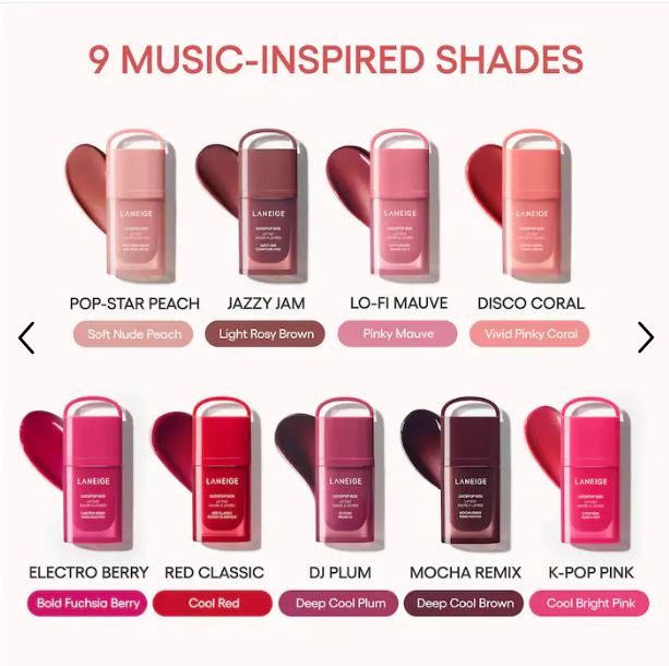 LANEIGE JuicePop Lip Tint – Nourishing, Lightweight Color & Shine-Color: K-Pop Pink - Cool Bright Pink