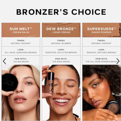 Saie Sun Melt Bronzer – Creamy, Sun-Kissed Radiance-Color: Tan Bronze - a neutral shade for medium to tan skin tones