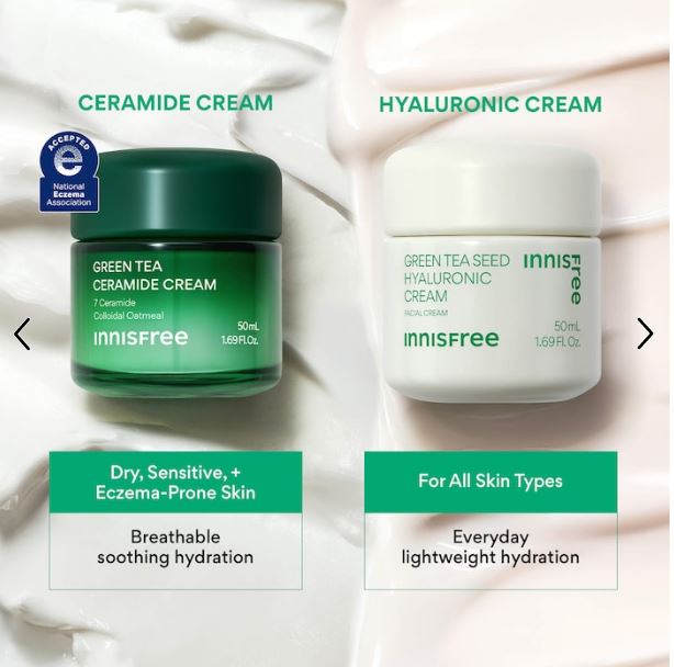 “innisfree Green Tea Ceramide Moisturizer – Hydrate, Soothe & Repair Skin Barrier”