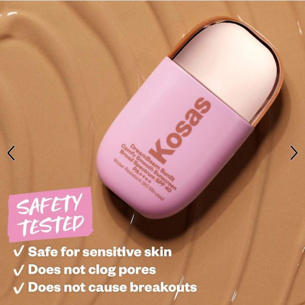 Kosas DreamBeam SPF 40 – Silicone-Free Mineral Sunscreen with Ceramides & Peptides-Kosas