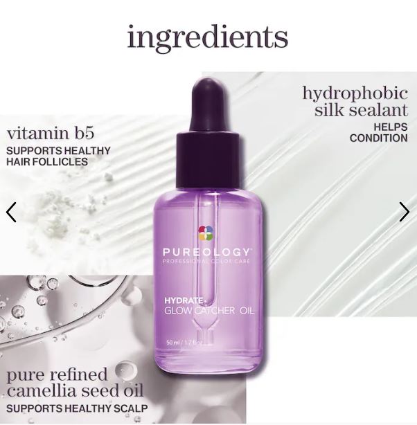 Hydrate Glow Catcher Hair Oil for Moisture & Shine-Pureology