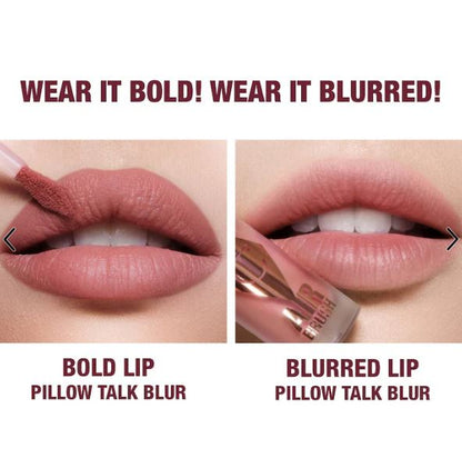 Airbrush Flawless Matte Lip Blur Liquid Lipstick – Long-Lasting, Soft-Focus Matte Lip Color- Pillow Talk Blur - pink nude