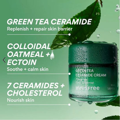 “innisfree Green Tea Ceramide Moisturizer – Hydrate, Soothe & Repair Skin Barrier”