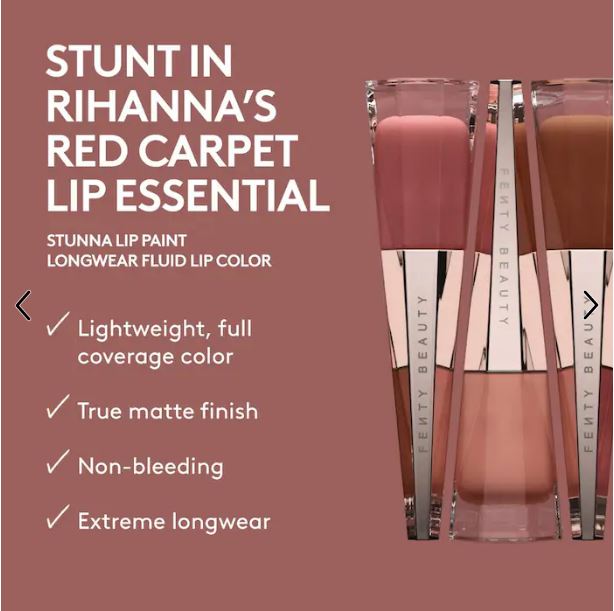 Fenty Beauty Stunna Lip Paint Liquid Lipstick – Long-Lasting, High-Pigment Soft Matte Lip Color