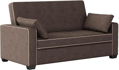 Serta Ainsley 66.5" Full Convertible Sleeper Loveseat (DreamCoil, Charcoal)