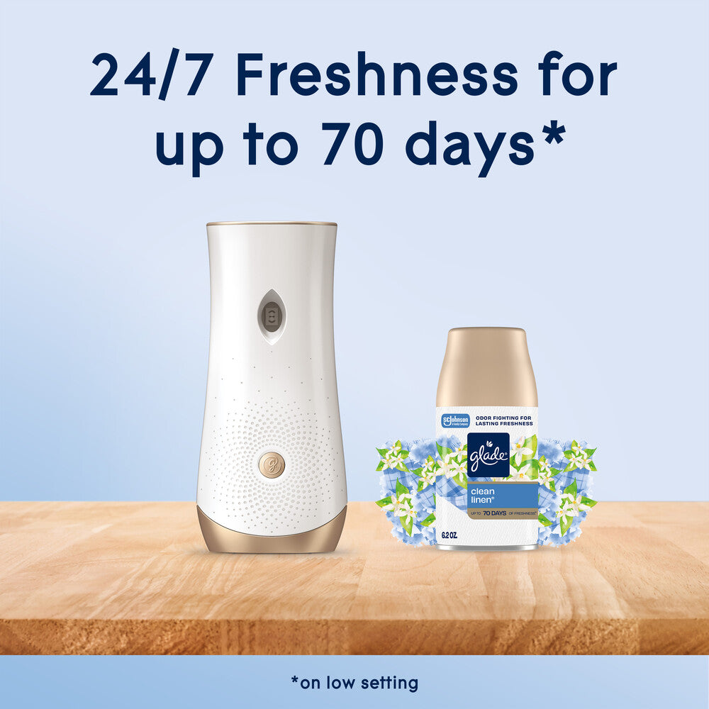 Glade® Clean Linen Automatic Room Spray Refills – 2 Pack