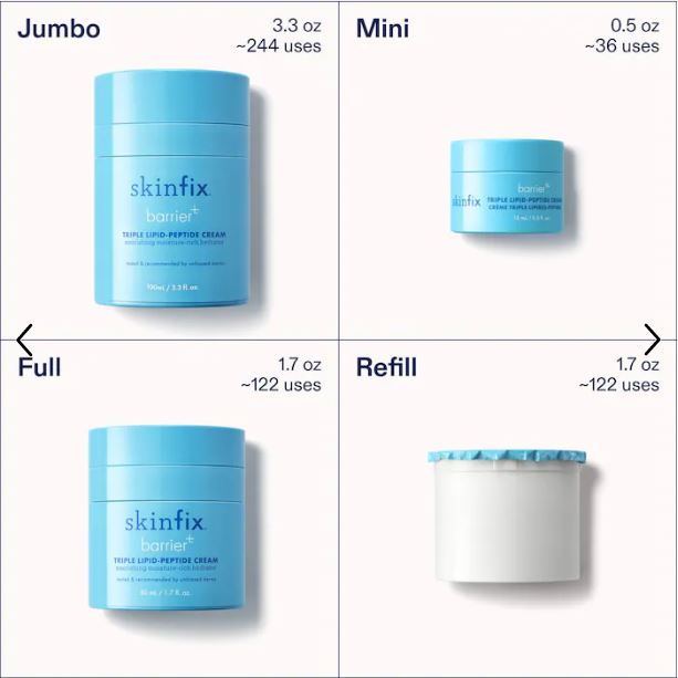 “Skinfix Triple Lipid-Peptide Cream – Refillable Barrier Repair Moisturizer with Ceramides”