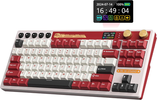 RK ROYAL KLUDGE M87 75% Wireless Mechanical Keyboard – Screen, Dual Knobs, RGB
