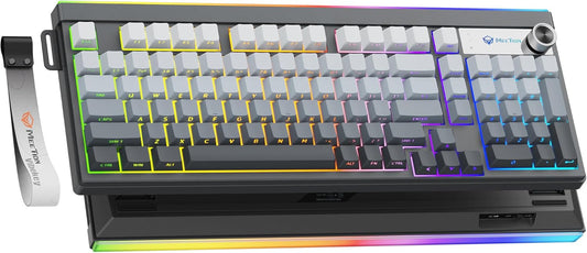MEETION 98-Key Tri-Mode Wireless Gaming Keyboard – RGB, Bluetooth/2.4G/USB, Black