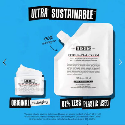 Kiehl’s Ultra Facial Refillable Moisturizing Cream with Squalane for 24-Hour Hydration