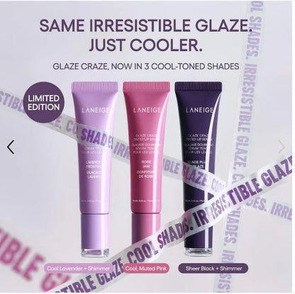 LANEIGE Glaze Craze Hydrating Tinted Lip Serum – emphasizes hydration-Color: Rose Jam - cool, muted pink