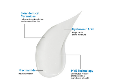 CeraVe Night Cream PM Ultra-Lightweight Moisturizing Lotion with Ceramides Niacinamide Hyaluronic Acid Restores Skin Barrier, 2 fl oz
