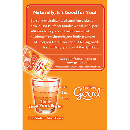 Emergen-C Super Orange Immune Support Drink Mix with 1000mg Vitamin C – 30 Count