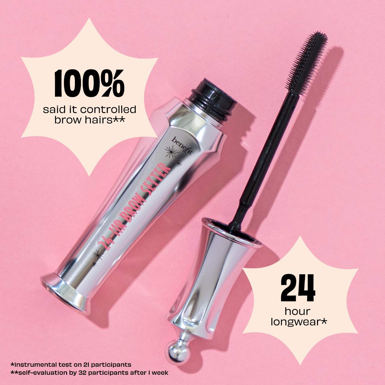 **Benefit Cosmetics 24-HR Brow Setter – Clear Brow Gel with Lamination Effect**