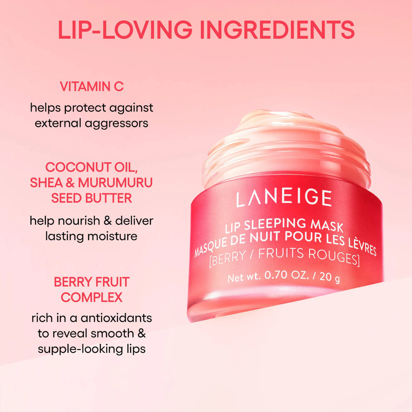 **LANEIGE Lip Sleeping Mask – Hydrating Lip Treatment with Vitamin C**