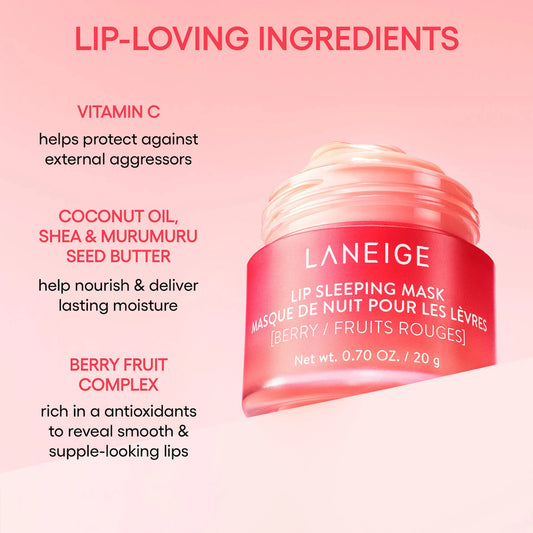 **LANEIGE Lip Sleeping Mask – Hydrating Lip Treatment with Vitamin C**