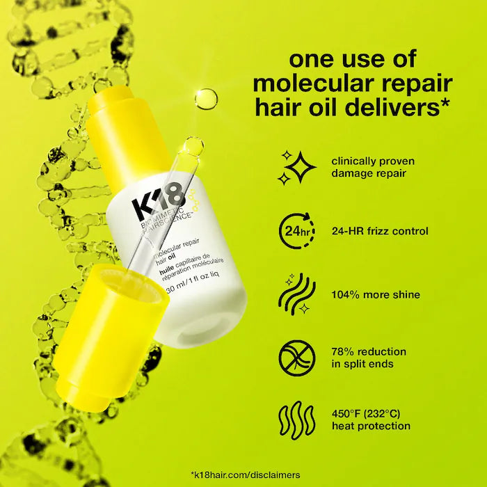 K18 Biomimetic Hairscience  Molecular Repair Hair Oil