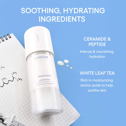 LANEIGE  Cream Skin Milky Toner with Ceramides & Peptides for Nourishing Hydration