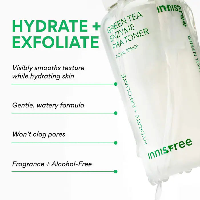 innisfree  Green Tea Enzyme 7% PHA Gentle Exfoliating Toner